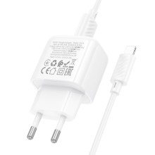 МЗП Hoco CS51A Surplus (2USB-A) + кабель USB to Lightning – Білий