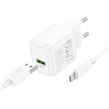 МЗП Hoco CS52A Surplus QC3.0 (1USB-A) + кабель USB to MicroUSB – Білий