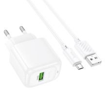 СЗУ Hoco CS52A Surplus QC3.0 (1USB-A) + кабель USB to MicroUSB – Белый