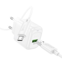 МЗП Hoco CS52A Surplus QC3.0 (1USB-A) + кабель USB to MicroUSB – Білий