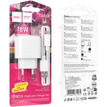 МЗП Hoco CS52A Surplus QC3.0 (1USB-A) + кабель USB to MicroUSB – Білий