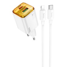 МЗП Hoco N52 Monsoon PD20W+QC3.0 (1USB-A/1C) + кабель Type-C to Lightning