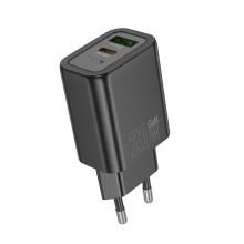 СЗУ Hoco N61 Gentle PD20W+QC3.0 (1USB-A/1C) + кабель Type-C to Type-C – Черный