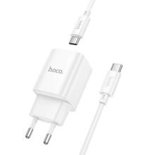 СЗУ Hoco C149A Charm PD30W+QC3.0 (1USB-A/1C) + кабель Type-C to Type-C – Белый