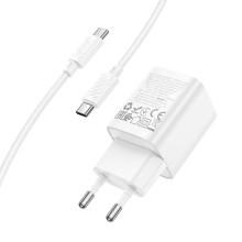 СЗУ Hoco C149A Charm PD30W+QC3.0 (1USB-A/1C) + кабель Type-C to Type-C – Белый