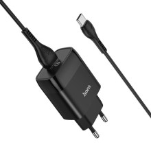 СЗУ Hoco C72Q Glorious QC3.0 18W (1USB-A) + кабель USB to Type-C – Черный