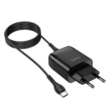 СЗУ Hoco C72Q Glorious QC3.0 18W (1USB-A) + кабель USB to Type-C – Черный