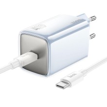 СЗУ Hoco N48 Glorious PD65W (1USB-C) + кабель Type-C to Type-C – Голубой