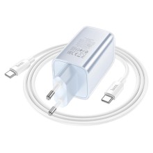 МЗП Hoco N48 Glorious PD65W (1USB-C) + кабель Type-C to Type-C – Блакитний