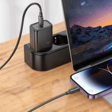 СЗУ Hoco N62 Gentle PD30W (1USB-C) + кабель Type-C to Lightning – Черный