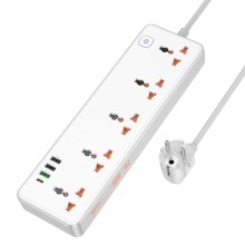 Подовжувач Hoco AC14A Rico PD30W (3USB-A/1C/5xSocket) (1.5m) – Білий