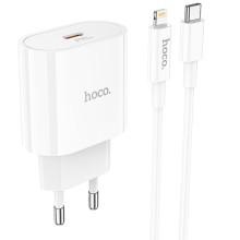 СЗУ Hoco C94A Metro PD20W (1USB-C) + кабель Type-C to Lightning – Белый