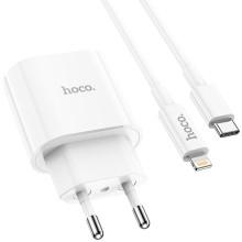 СЗУ Hoco C94A Metro PD20W (1USB-C) + кабель Type-C to Lightning – Белый