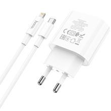 СЗУ Hoco C94A Metro PD20W (1USB-C) + кабель Type-C to Lightning – Белый