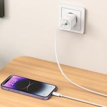 СЗУ Hoco C149A Charm PD30W+QC3.0 (1USB-A/1C) + кабель Type-C to Lightning – Белый