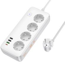 Удлинитель Hoco AC22 Sunlight (PD30W/1C/3A/4xSocket) (1.5m) – Белый