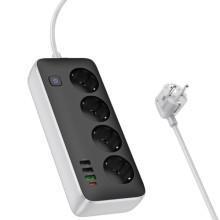 Удлинитель Hoco AC22 Sunlight (PD30W/1C/3A/4xSocket) (1.5m) – Черный