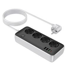 Удлинитель Hoco AC22 Sunlight (PD30W/1C/3A/4xSocket) (1.5m) – Черный