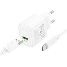 СЗУ Hoco CS52A Surplus QC3.0 (1USB-A) + кабель USB to Type-C – Белый