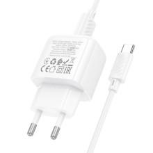 СЗУ Hoco CS52A Surplus QC3.0 (1USB-A) + кабель USB to Type-C – Белый