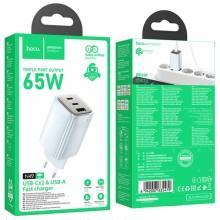 СЗУ Hoco N49 Glorious PD65W (1USB-A/2C) – Голубой