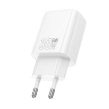 СЗУ Hoco N63 Gentle PD30W+QC3.0 (1USB-A/1C) + кабель Type-C to Lightning – Белый