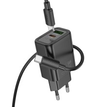 СЗУ Hoco N63 Gentle PD30W+QC3.0 (1USB-A/1C) + кабель Type-C to Type-C
