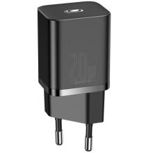 МЗП Baseus Super Si Quick Charger 20W (1USB-C) + кабель Type-C to Lightning (TZCCSUP-B) – Чорний