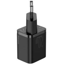 МЗП Baseus Super Si Quick Charger 20W (1USB-C) + кабель Type-C to Lightning (TZCCSUP-B) – Чорний