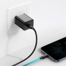 МЗП Baseus Super Si Quick Charger 20W (1USB-C) + кабель Type-C to Lightning (TZCCSUP-B) – Чорний
