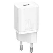 МЗП Baseus Super Si Quick Charger 20W (1USB-C) + кабель Type-C to Lightning (TZCCSUP-B) – Білий