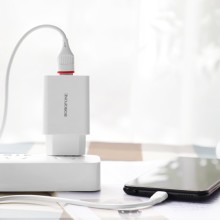 МЗП Borofone BA21A Long journey QC3.0 3A (1USB-A) + кабель USB to MicroUSB – Білий