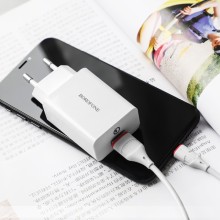 МЗП Borofone BA21A Long journey QC3.0 3A (1USB-A) + кабель USB to MicroUSB – Білий