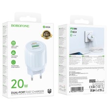 МЗП Borofone BA93A Lustrous PD20W+QC3.0 (1USB-A/1C) – Блакитний