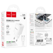 СЗУ Hoco C149A Charm PD30W+QC3.0 (1USB-A/1C) + кабель Type-C to Type-C – Белый