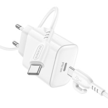 МЗП Borofone BA81A PD20W (1USB-C) + кабель Type-C to Type-C – Білий