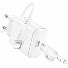 МЗП Borofone BA81A PD20W (1USB-C) + кабель Type-C to Lightning – Білий