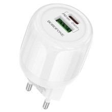 МЗП Borofone BA94A Lustrous PD30W+QC3.0 (1USB-A/1C) – Білий