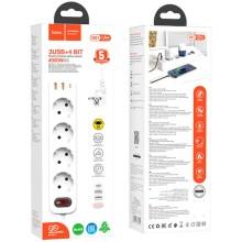 Подовжувач Hoco NS1 Aura PD20W (2USB/1Type-C/4xSocket) – Білий