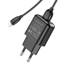 МЗП Borofone BA64A Single port + MicroUSB – Чорний