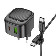 МЗП Borofone BAS22A Fortune PD20W+QC3.0 (1USB-A/1C) + кабель Type-C to Type-C
