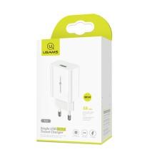 МЗП USAMS US-CC083 T22 Single USB QC3.0 Travel Charger (EU) – Білий