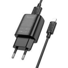 СЗУ Hoco C134A Solid 12W (1USB-A) + кабель USB to Lightning – Черный