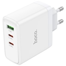 СЗУ Hoco N30 Glory PD65W (2Type-C/1USB) – Белый