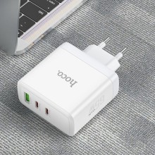 СЗУ Hoco N30 Glory PD65W (2Type-C/1USB) – Белый