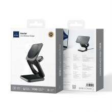 БЗУ WIWU Wi-W035 Kevlar Mag Go 3 in 1 wireless charger – Черный