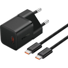 СЗУ Baseus GaN5 Fast Charger (mini) PD20W (1USB-C) + кабель Type-C to Type-C (P10110900113) – Черный