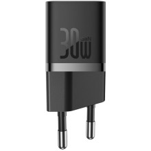 МЗП Baseus GaN5 Fast Charger (mini) 30W (1USB-C) + кабель Type-C to Type-C (P10110902) – Чорний