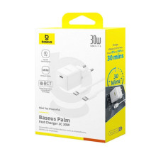 МЗП Baseus Palm Fast Charger 30W (1USB-C) + кабель Type-C to Type-C (P10111605113-01) – Білий
