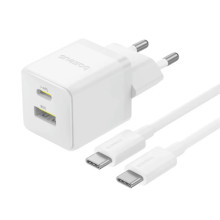 МЗП Baseus Palm Fast Charger 30W (1USB-A/1C) + кабель Type-C to Type-C (P1011160A) – Білий